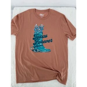 State of Love Texas Forever Graphic T Shirt Western Boot Floral Size L
